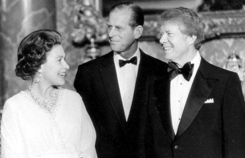 英女王、菲利普亲王与卡特总统。