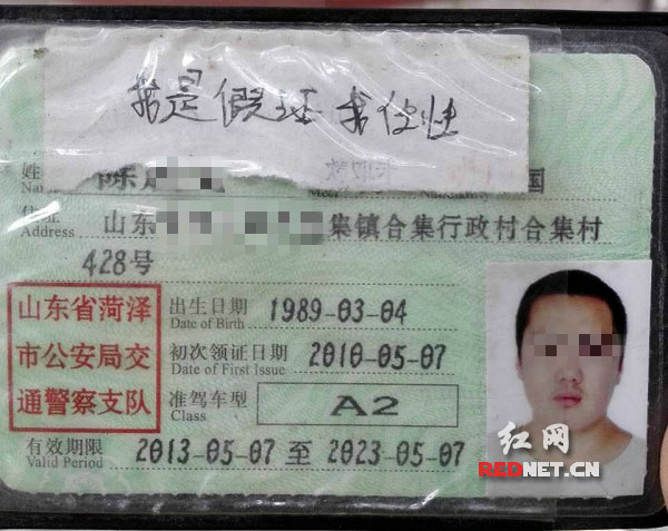 小伙驾照上写着“我是假证我任性”
