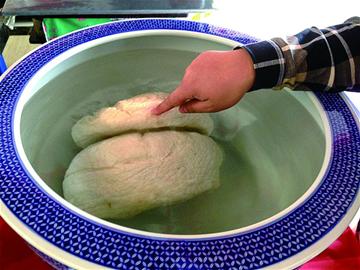 老人清理枣树挖出雪白太岁 有人出价50万买走