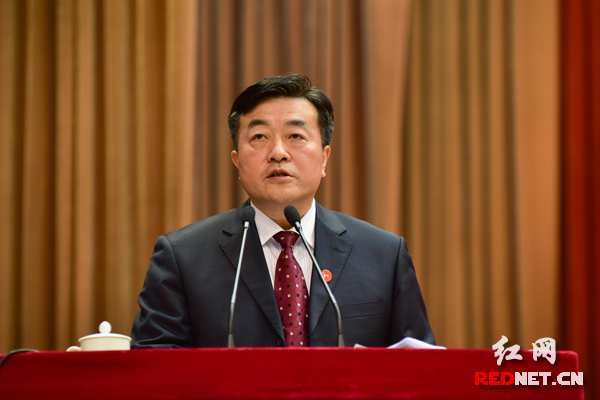 湖南师范大学党委书记李民以《德艺双馨的时代楷模》为题作报告。
