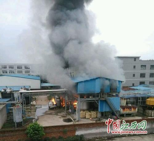 江西赣州一公司化工装置发生火灾 无人员伤亡
