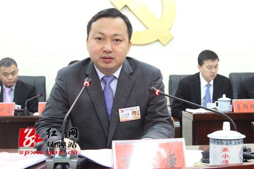双牌县委书记苏小康作全会报告