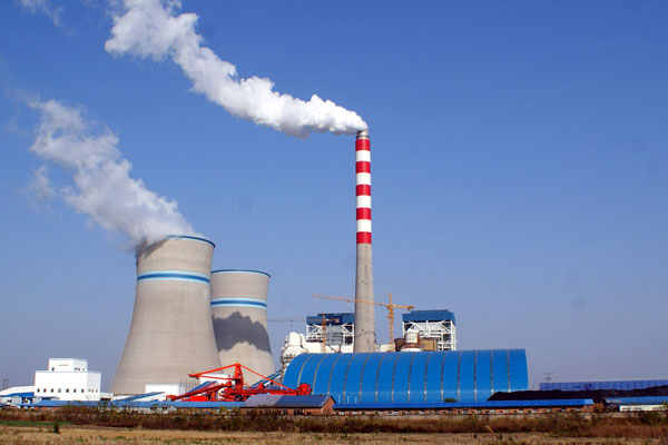 华电常德电厂2×600兆瓦燃煤机组工程全景。摄影 蒋大方