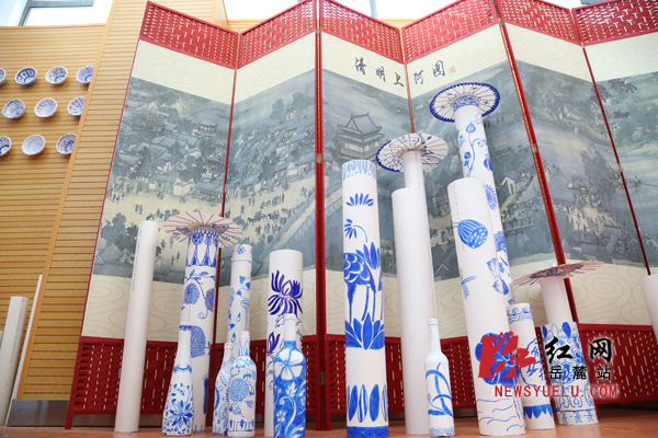 青花瓷教室,学生们的作品展示
