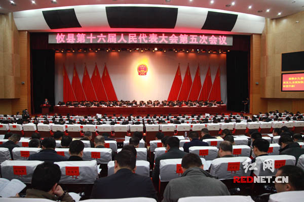攸县第十六届人民代表大会第五次会议开幕式现场。