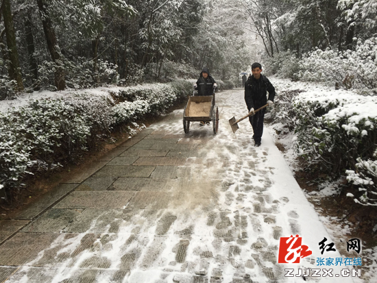 张家界核心景区武陵源迎来新一轮降雪（组图）