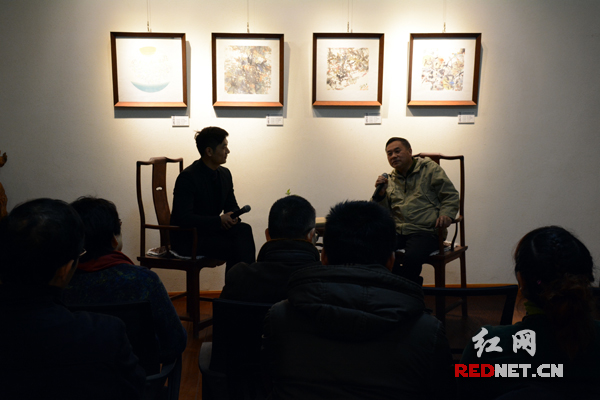 “信手拈来”彭见明迎春国画小品展在游于艺术馆开幕。