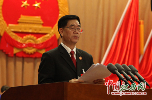 江西省高级人民法院院长张忠厚向大会作《江西省高级人民法院工作报告》