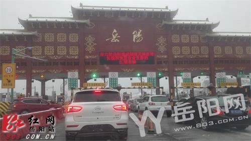 京港澳高速岳阳收费站排队过关的车辆  侯勇 摄