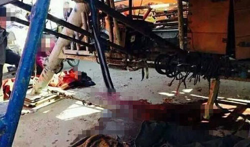 男子酒后玩“海盗船” 卷入机器当场死亡