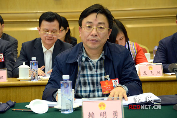 全国人大代表、湖南省政协副主席、长沙理工大学校长赖明勇。