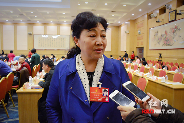 全国人大代表、邵阳市人大主任赵丽莎。
