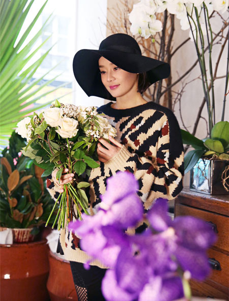 袁姗姗学习花艺