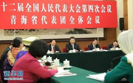 图为：2016年3月10日，中共中央总书记、国家主席、中央军委主席习近平参加十二届全国人大四次会议青海代表团的审议。