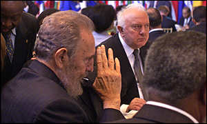 2000年，菲德尔·卡斯特罗出席联大会议。