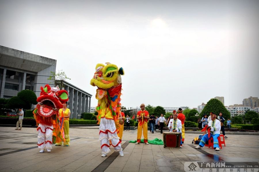 开幕式上的舞狮队伍.广西新闻网全媒体报道小组.