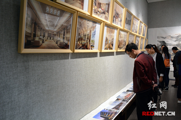 除了书画艺术作品外，此次展览还展出了酒店设计成果作品。