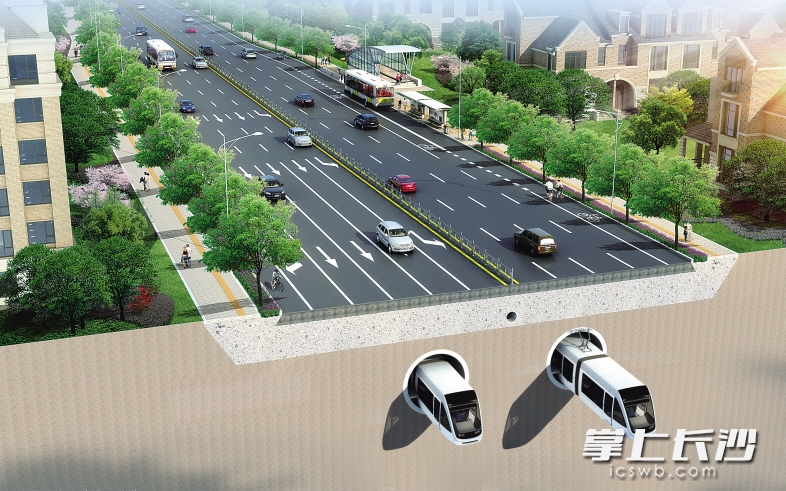 　　←黄兴北路（营盘路—三一大道）局部效果图。资料图片