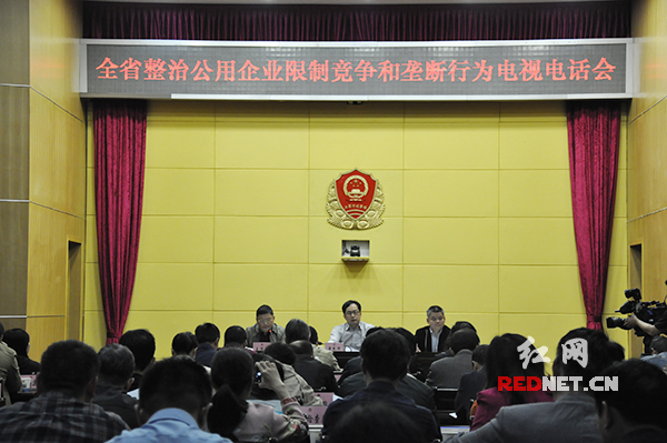 4月19日上午，湖南省整治公用企业限制竞争和垄断行为电视电话会议召开。
