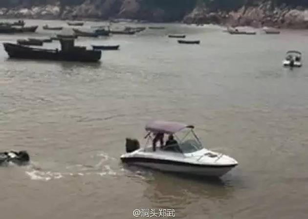 一位女游客目睹了事发经过。她说，轿车坠海后，整个沙滩上的人都围了过来。有人穿着救生衣开着游艇过来帮忙，大家只用了几分钟的时间，就把车里的两名男子救了出来。其中相对年轻的男子头上都是血，可能没系安全带头撞在了车上。