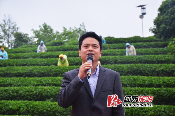 长沙县委常委、宣传部部长彭勇启动仪式上致辞欢迎广大游客来长沙县游玩。