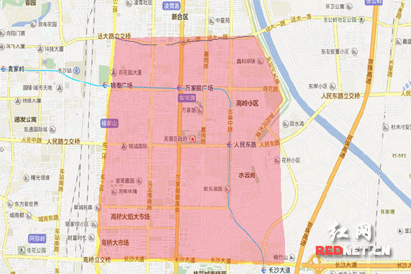 110千伏德政园变供电区具体影响范围示意图