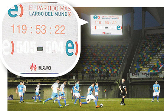 智利2000余人参与历时120小时足球赛破世界纪录