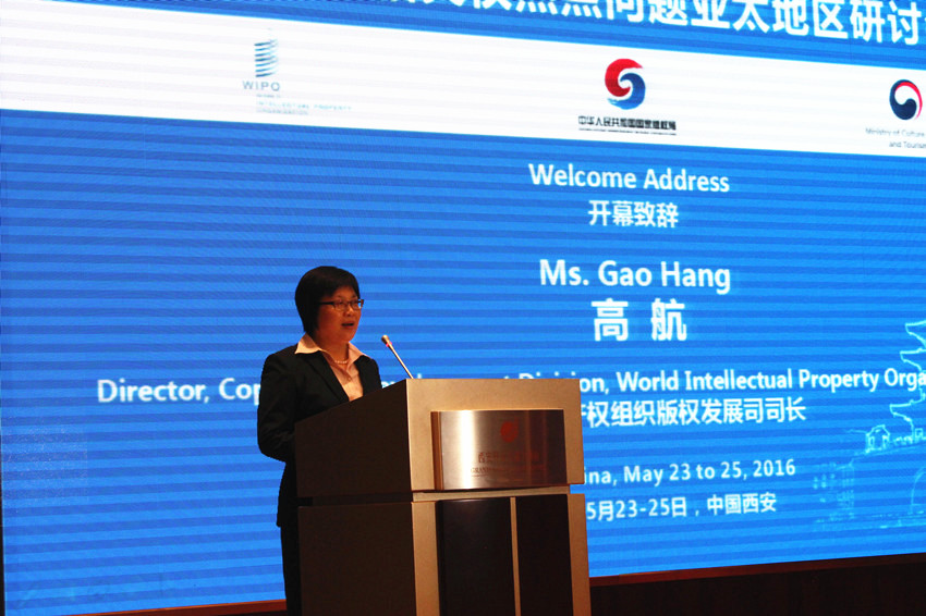 世界知识产权组织（WIPO）版权发展司司长高航在研讨会上致辞。