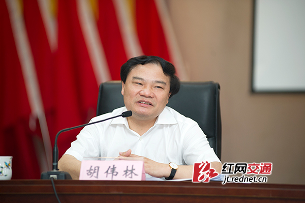 湖南省交通运输厅党组书记、厅长胡伟林讲话。