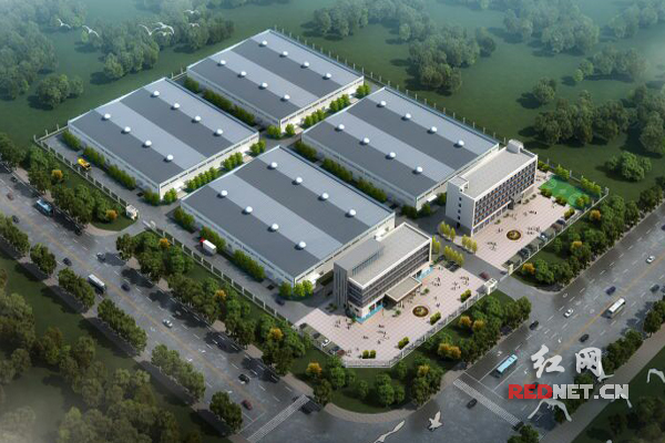 位于浏阳经开区北园的湖南爱康新型建材有限公司厂区鸟瞰图。