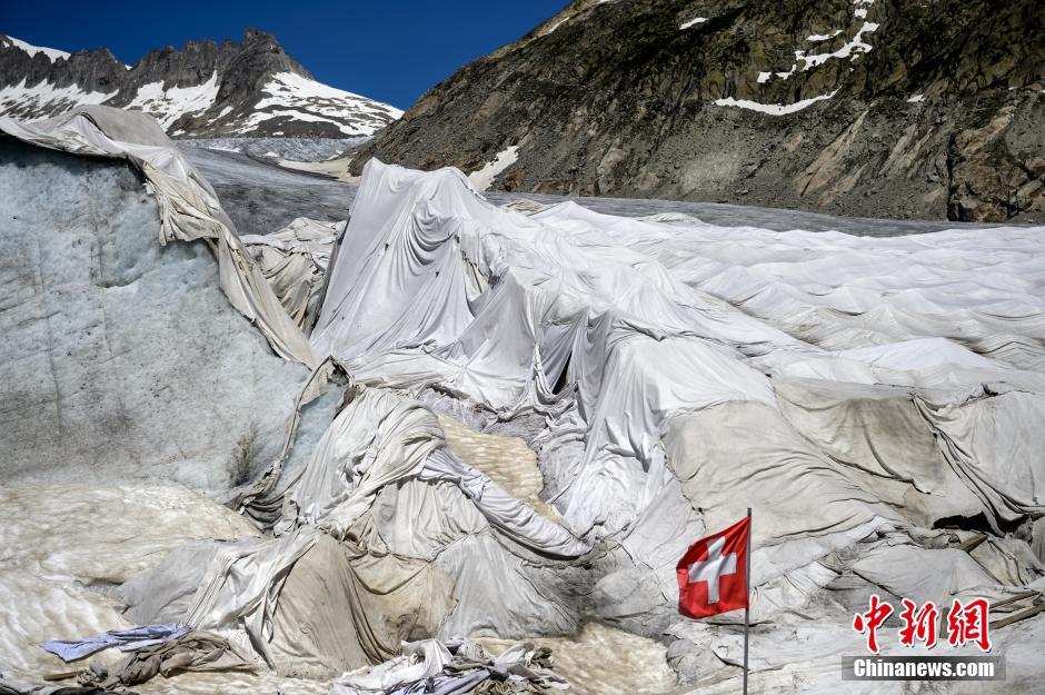 阿尔卑斯山最古老冰川被盖毯子 防止其融化