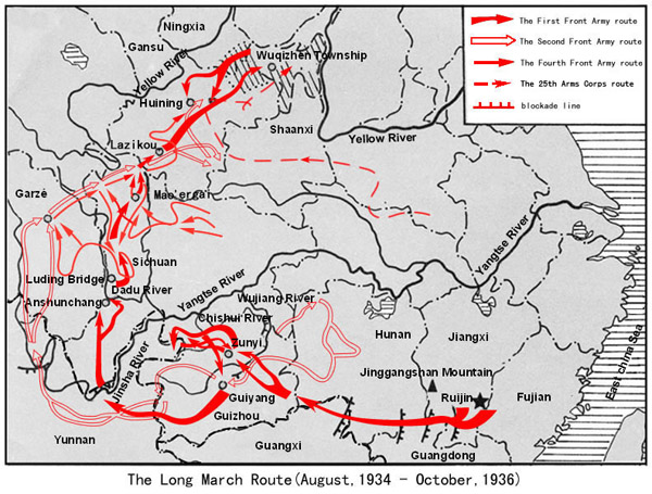 How to calculate the distance the Long March covered?