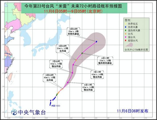 台风“米雷”强度继续加强对中国海域无影响