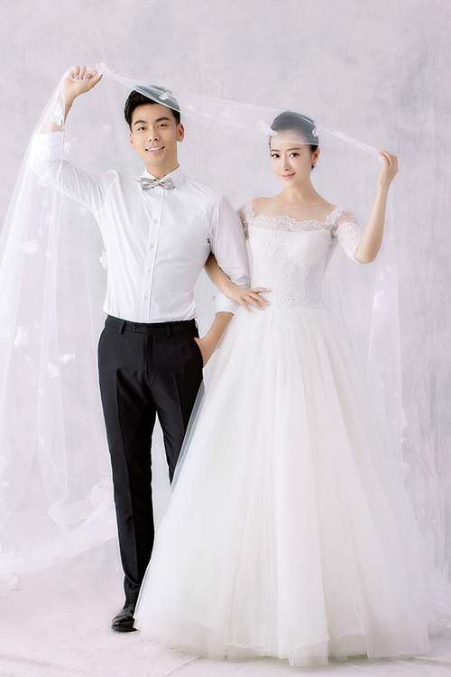 陈紫函纯白婚纱写真-2