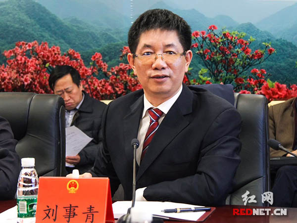 湖南省人大代表,邵阳市委副书记,市长刘事青.(张育溪 摄)