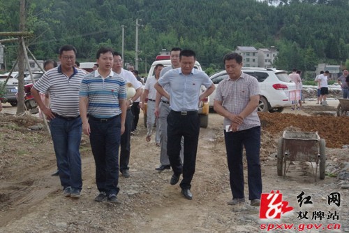 双牌县委书记苏小康到麻江镇就灾后重建现场办公