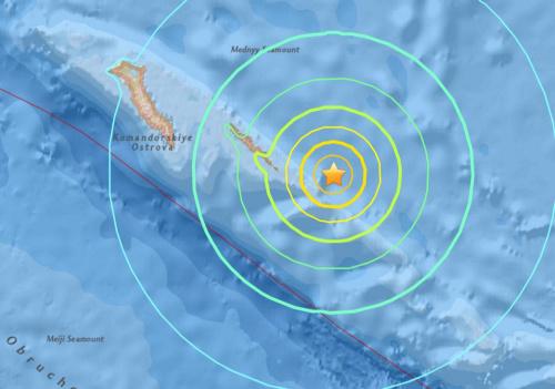 俄堪察加半岛附近海域发生强震震级上调为7.7级