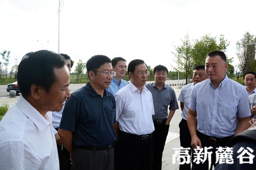 4 高新区管委会主任谭勇（前排左三）参加考察。 邱旸 摄.JPG