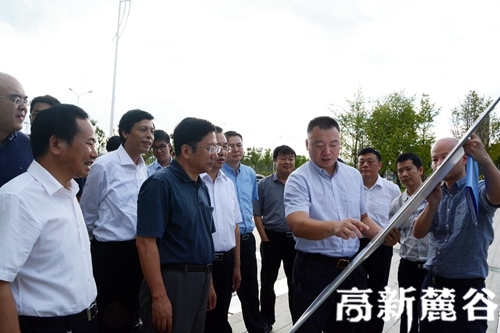 2 清华控股股份有限公司董事长徐井宏（前排左二）了解项目建设规划。 邱旸 摄.JPG