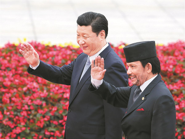 Xi discusses cooperation with Brunei sultan