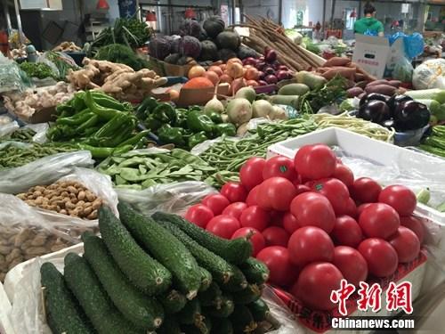 资料图：菜市场上的各种蔬菜。中新网 种卿 摄