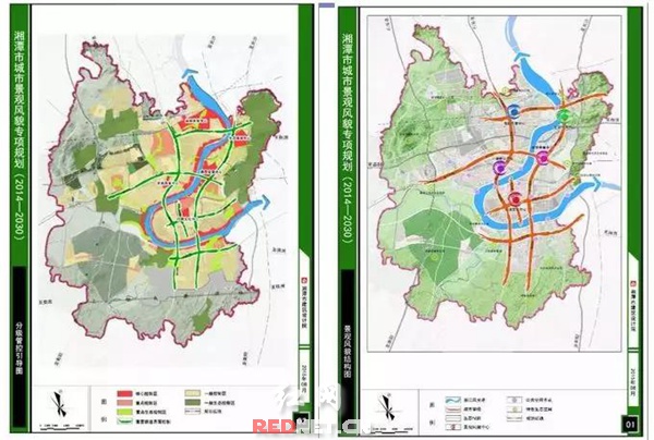 《湘潭市城市景观风貌专项规划》部分规划图.