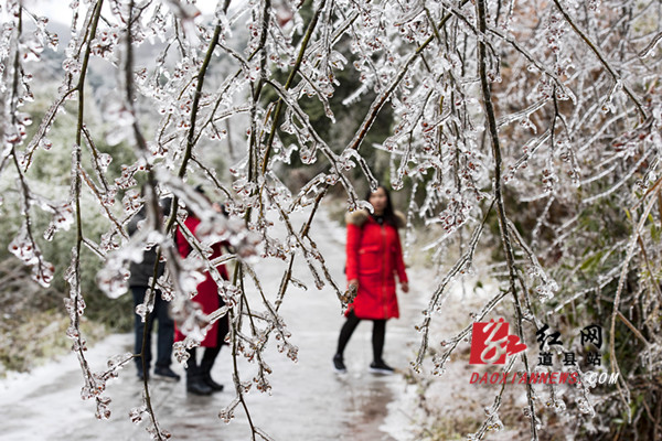 道县瑶乡2018年首场冰雪醉游人