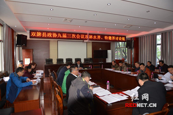 政协双牌县第九届委员会第三次会议委员进行分组讨论