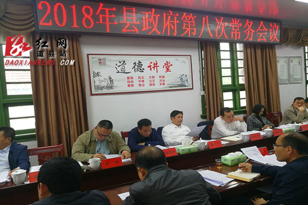 李天明主持召开道县人民政府第八次常务会议