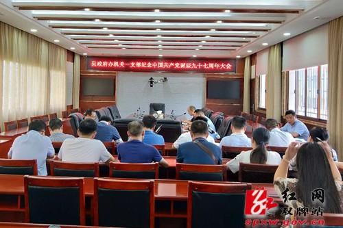 县政府办机关一支部以实际行动为党的生日献礼