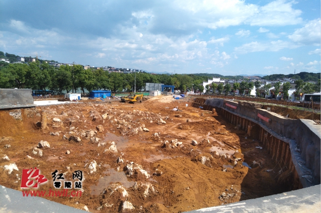 零陵古城在建地下停车场 规划两层共272个停车位