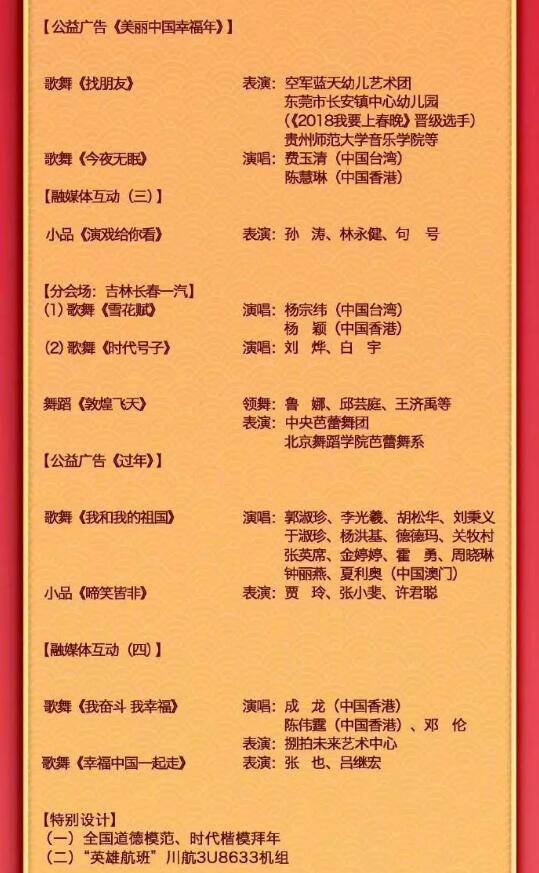 2019春晚节目单 公！布！啦！