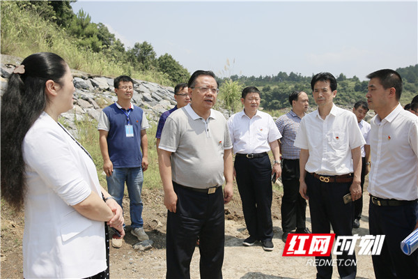 6月15日,郴州市委书记易鹏飞调研中央环保督查整改工作时要求要把