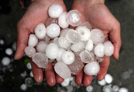 hailstones hit parts of china